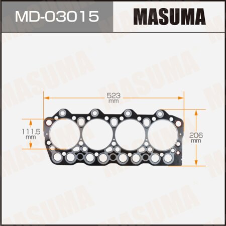 Прокладка ГБЦ (графит-эластомер) Masuma толщина 1,60 мм, MD-03015