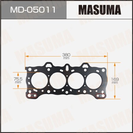 Прокладка ГБЦ (графит-эластомер) Masuma толщина 1,60 мм, MD-05011