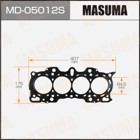 Трехслойная прокладка ГБЦ (металл-эластомер) Masuma толщина 0,70мм, MD-05012S