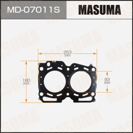 Трехслойная прокладка ГБЦ (металл-эластомер) Masuma толщина 0,60мм, MD-07011S