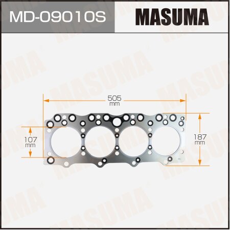 Пятислойная прокладка ГБЦ (металл-эластомер) Masuma толщина 1,41мм, MD-09010S