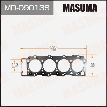 Пятислойная прокладка ГБЦ (металл-эластомер) Masuma толщина 1,53мм, MD-09013S