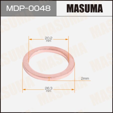 Oil drain plug washer (gasket) Masuma 20х26.5х2, MDP-0048