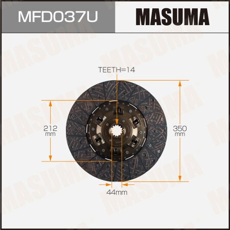 Диск сцепления Masuma, MFD037U