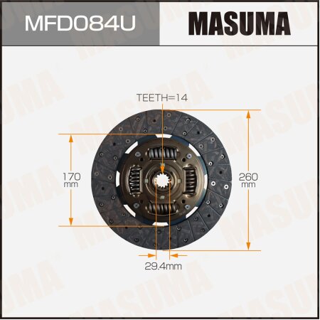 Диск сцепления Masuma, MFD084U