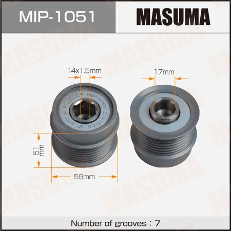 Обгонная муфта генератора Masuma, MIP-1051