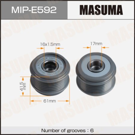 Обгонная муфта генератора Masuma, MIP-E592