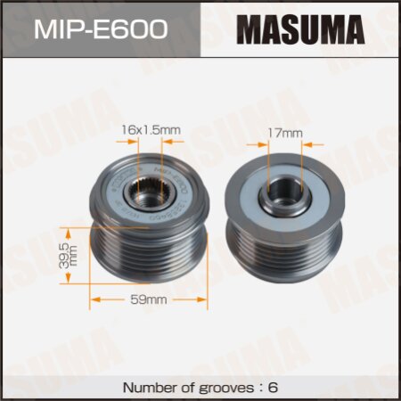 Обгонная муфта генератора Masuma, MIP-E600