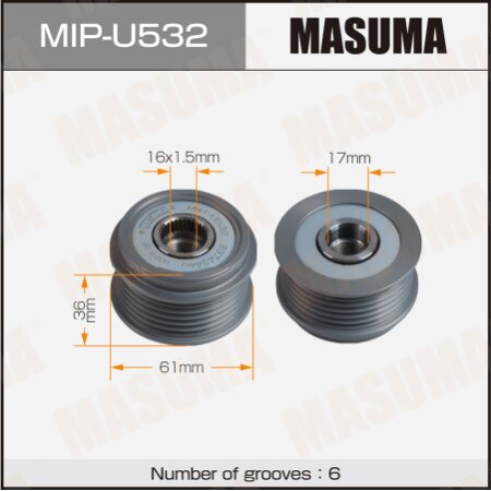 Обгонная муфта генератора Masuma, MIP-U532