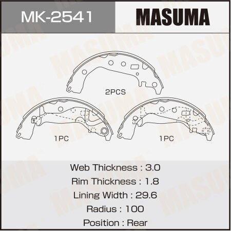 Brake shoes Masuma, MK-2541