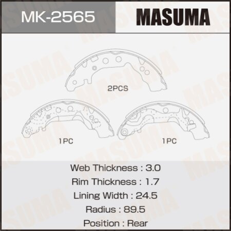 Колодки тормозные барабанные Masuma, MK-2565