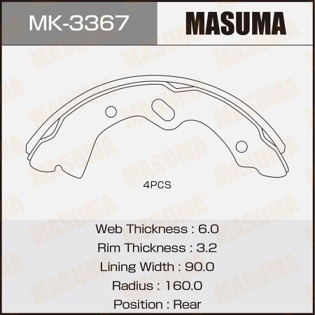 Brake shoes Masuma, MK-3367