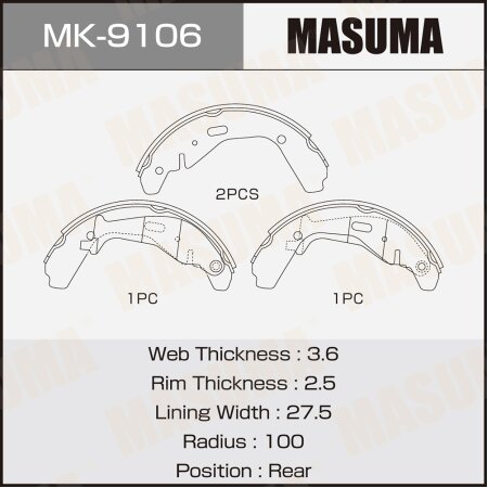 Brake shoes Masuma, MK-9106