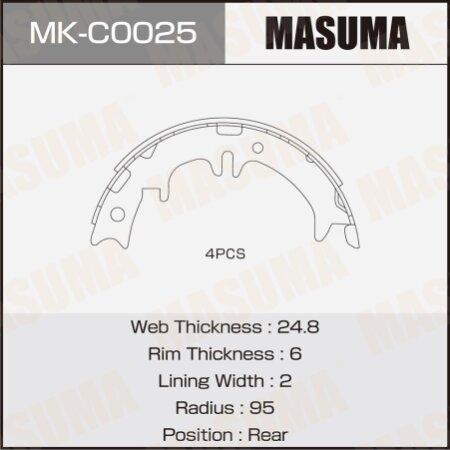 Колодки тормозные барабанные Masuma, MK-C0025