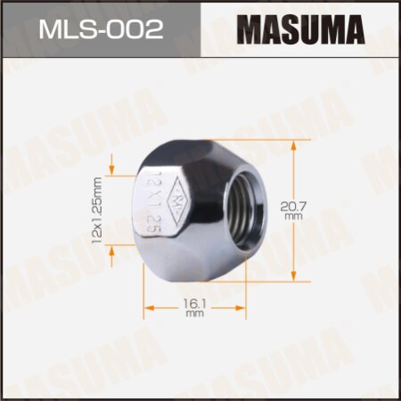 Wheel nut Masuma M12x1.25(R) size 21 open-end, MLS-002