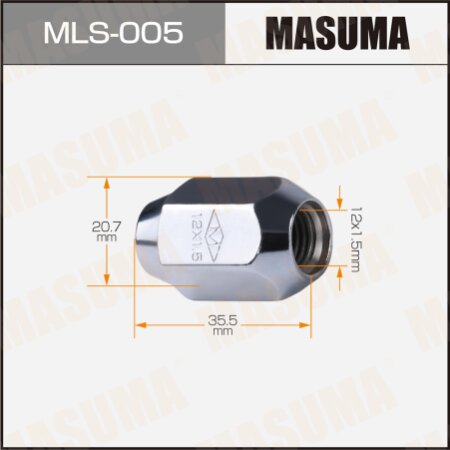 Wheel nut Masuma M12x1.5(R) size 21, MLS-005
