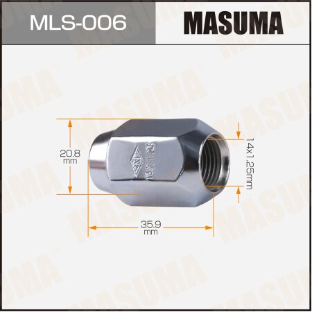 Wheel nut Masuma M14x1.25(R) size 21, MLS-006