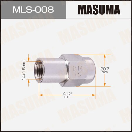 Wheel nut Masuma M14x1.5(R) size 21 (washer included), MLS-008