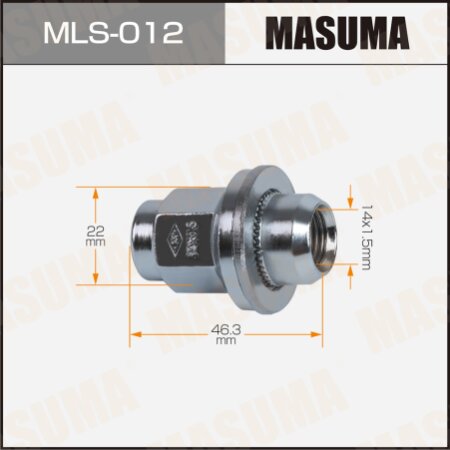 Wheel nut Masuma M14x1.5(R) size 22, (35mMwasher included), MLS-012