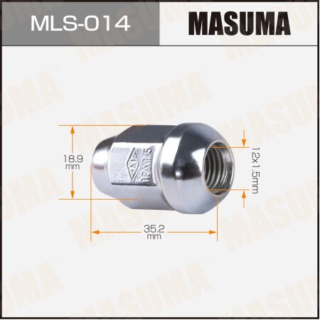 Wheel nut Masuma M12x1.5(R) size 19, MLS-014