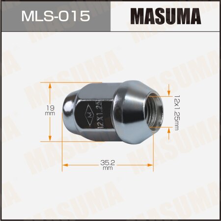 Wheel nut Masuma M12x1.25(R) size 19, MLS-015