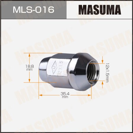 Wheel nut Masuma M12x1.5(R) size 19, MLS-016