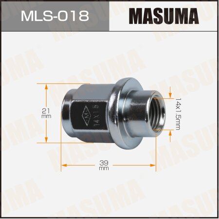 Wheel nut Masuma M14x1.5(R) size 21, (30mMwasher included), MLS-018