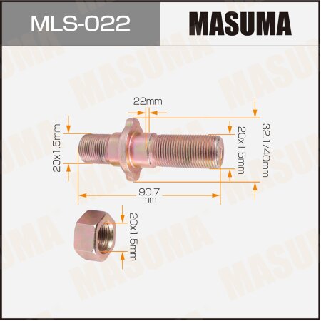 Wheel stud Masuma M20x1.5(R), M20x1.5(R), MLS-022