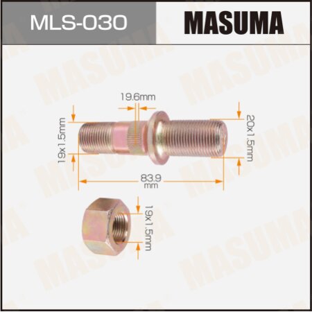 Wheel stud Masuma M19x1.5(R), M20x1.5(R), MLS-030