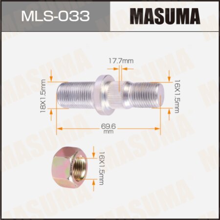 Wheel stud Masuma M16x1.5(R), M1:18x1.5(L), MLS-033