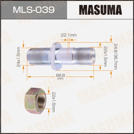 Wheel stud Masuma M22x1.5(R), M24x1.5(L), MLS-039