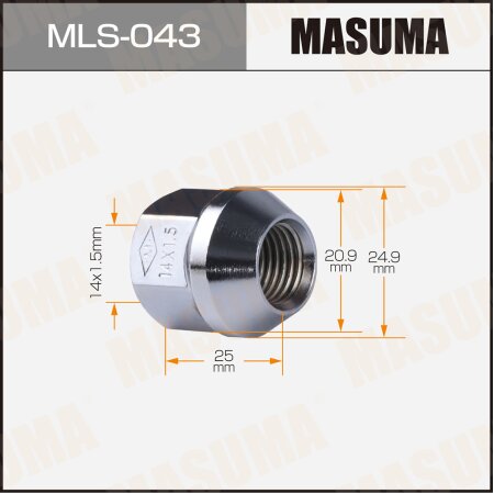 Wheel nut Masuma M14x1.5(R) size 21, open-end, MLS-043