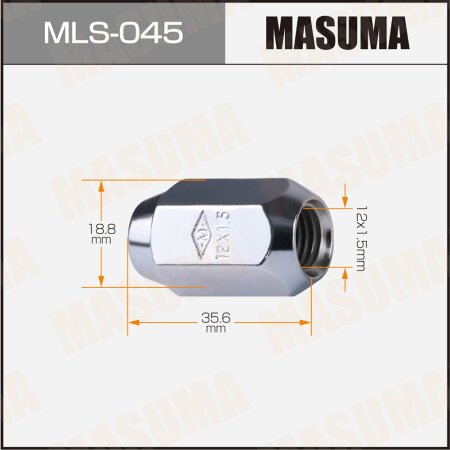 Wheel nut Masuma M12x1.5(R) size 19, MLS-045