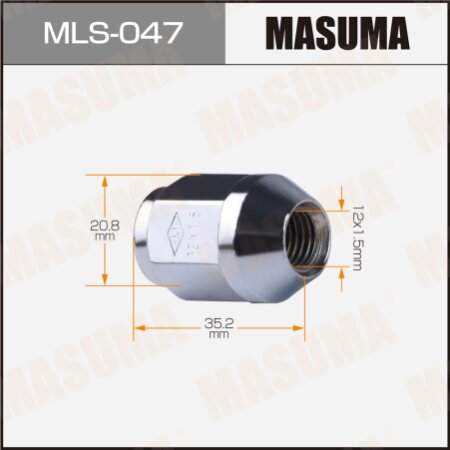 Wheel nut Masuma M12x1.5(R) size 21, MLS-047