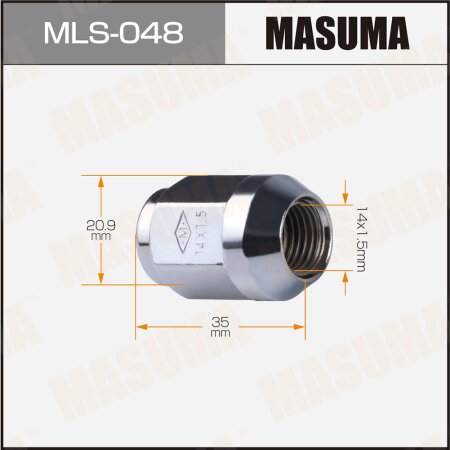Wheel nut Masuma M14x1.5(R) size 21, MLS-048