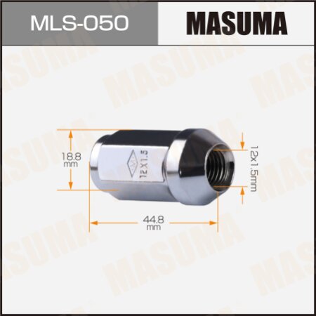 Wheel nut Masuma M12x1.5(R) size 19, MLS-050