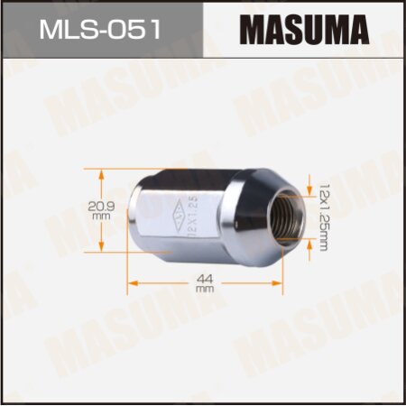 Wheel nut Masuma M12x1.25(R) size 21, MLS-051
