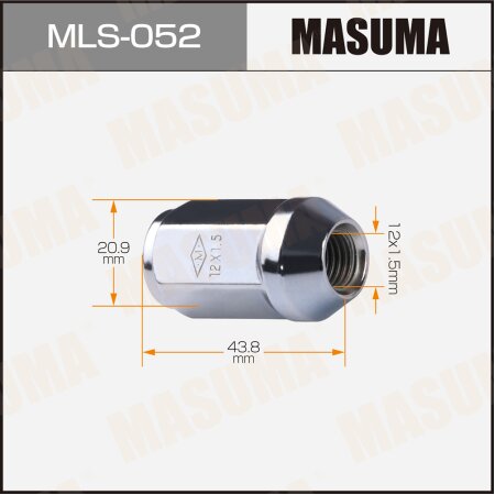 Wheel nut Masuma M12x1.5(R) size 21, MLS-052
