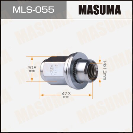 Гайка колесная Masuma M14x1.5(R) под ключ 21, MLS-055