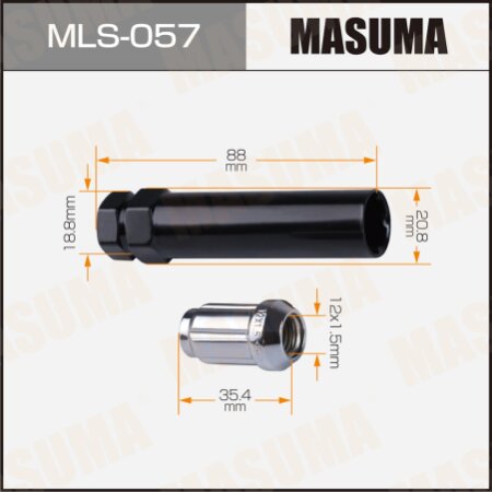 Locking lug wheel nut set Masuma M12x1.5(R), MLS-057