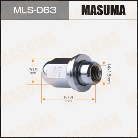 Wheel nut Masuma M14x1.5(R) size 21, MLS-063