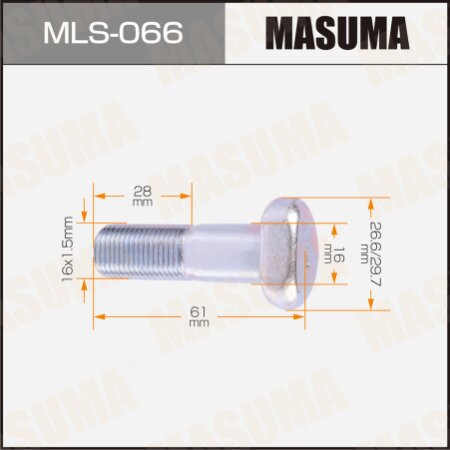 Wheel stud Masuma M16x1.5(L), MLS-066