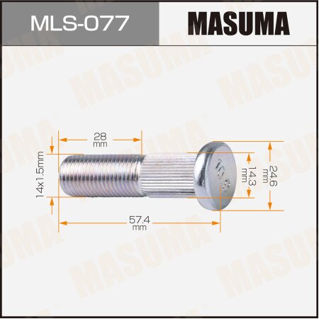 Шпилька колесная M14x1.5(R) Masuma, MLS-077