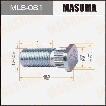 Wheel stud Masuma M16x1.5(L), MLS-081