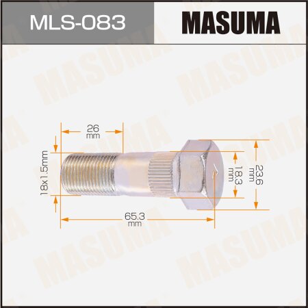 Шпилька колесная M18x1.5(L) Masuma, MLS-083