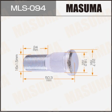 Шпилька колесная M16x1.5(L) Masuma, MLS-094
