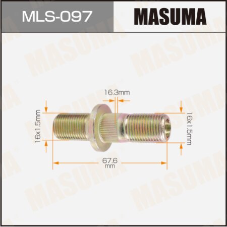 Wheel stud Masuma M16x1.5(R), M16x1.5(R), MLS-097