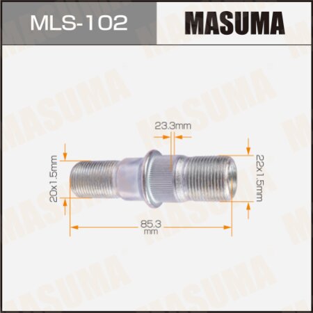 Wheel stud Masuma M22x1.5(L), M20x1.5(L), MLS-102