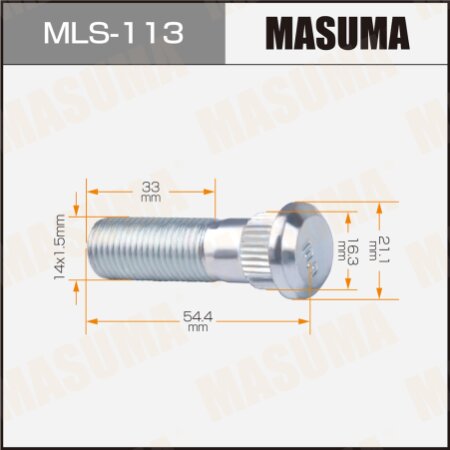 Шпилька колесная M14x1.5(R) Masuma, MLS-113