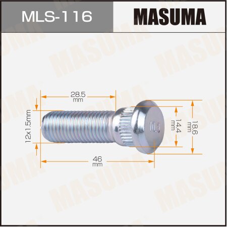Шпилька колесная M12x1.5(R) Masuma, MLS-116